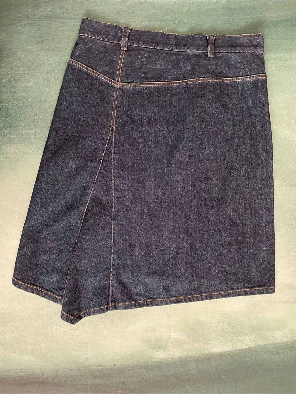Chaiken Denim Skirt Asymetrical Hemline